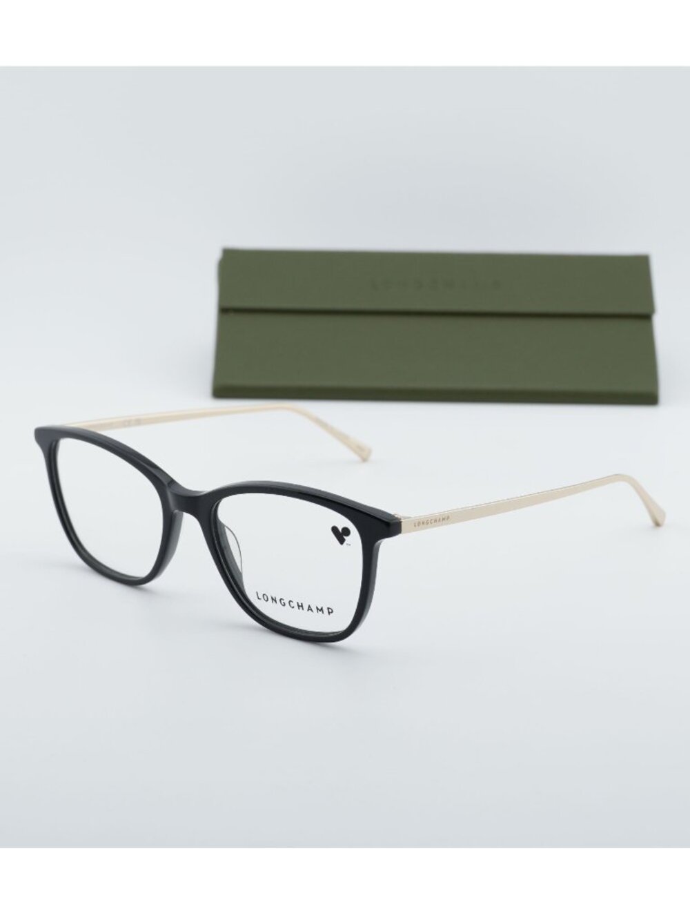 Longchamp LO2606 001 Square Eyeglasses 51mm - Black / Gold